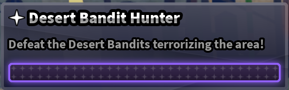 Desert Bandit Hunter quest completion banner