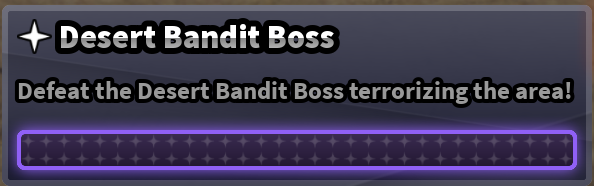 Desert Bandit Boss quest completion banner